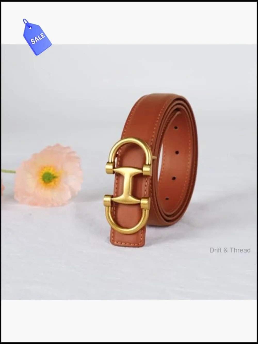 Genuine Leather Women's Belt Classic Buckle Dress & Casual